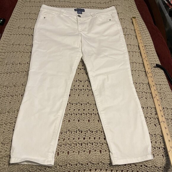 Democracy Pants Womens 14 White NWOT Crop Denim High Rise 'Absolution' - Picture 1 of 13